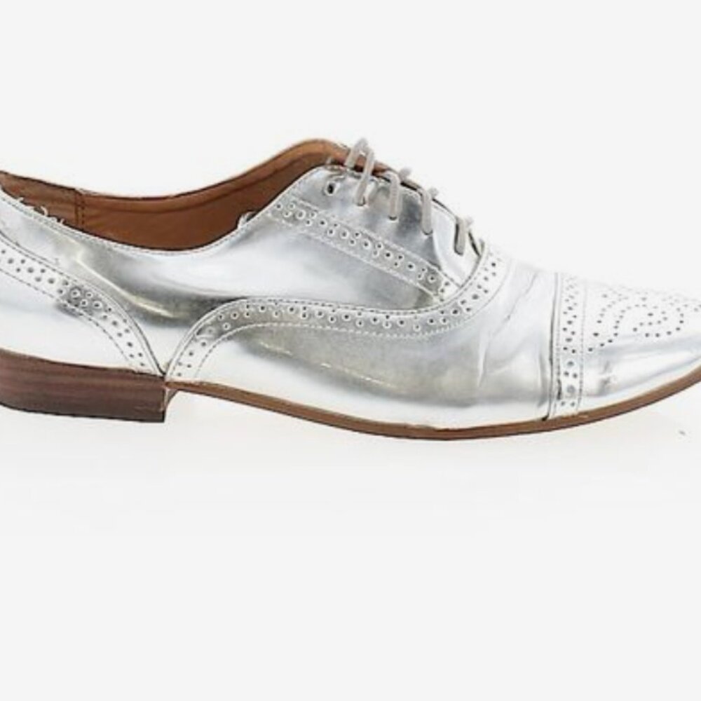 J. Crew Silver Oxford Shoes